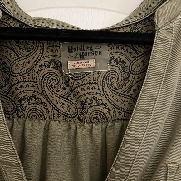 Anthropologie Green Shirt L - Picture 2 of 3